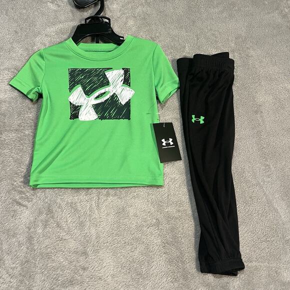 Under Armour Outfit Set Infant 12M Shirt Pants Athletic Performance - Picture 1 of 6